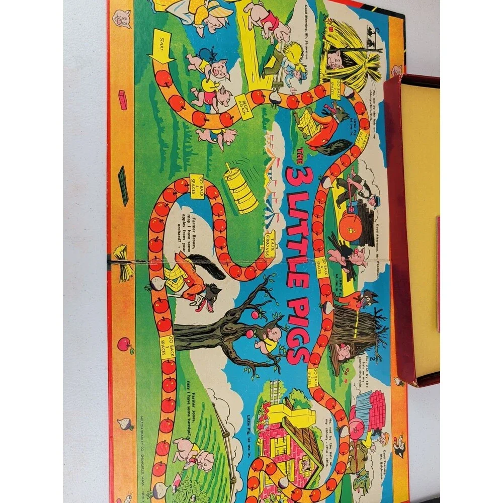 1948 Three Little Pigs Board Game Rare Complete